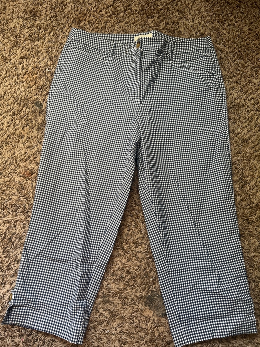 Talbots Black and White Gingham Capri Pants
